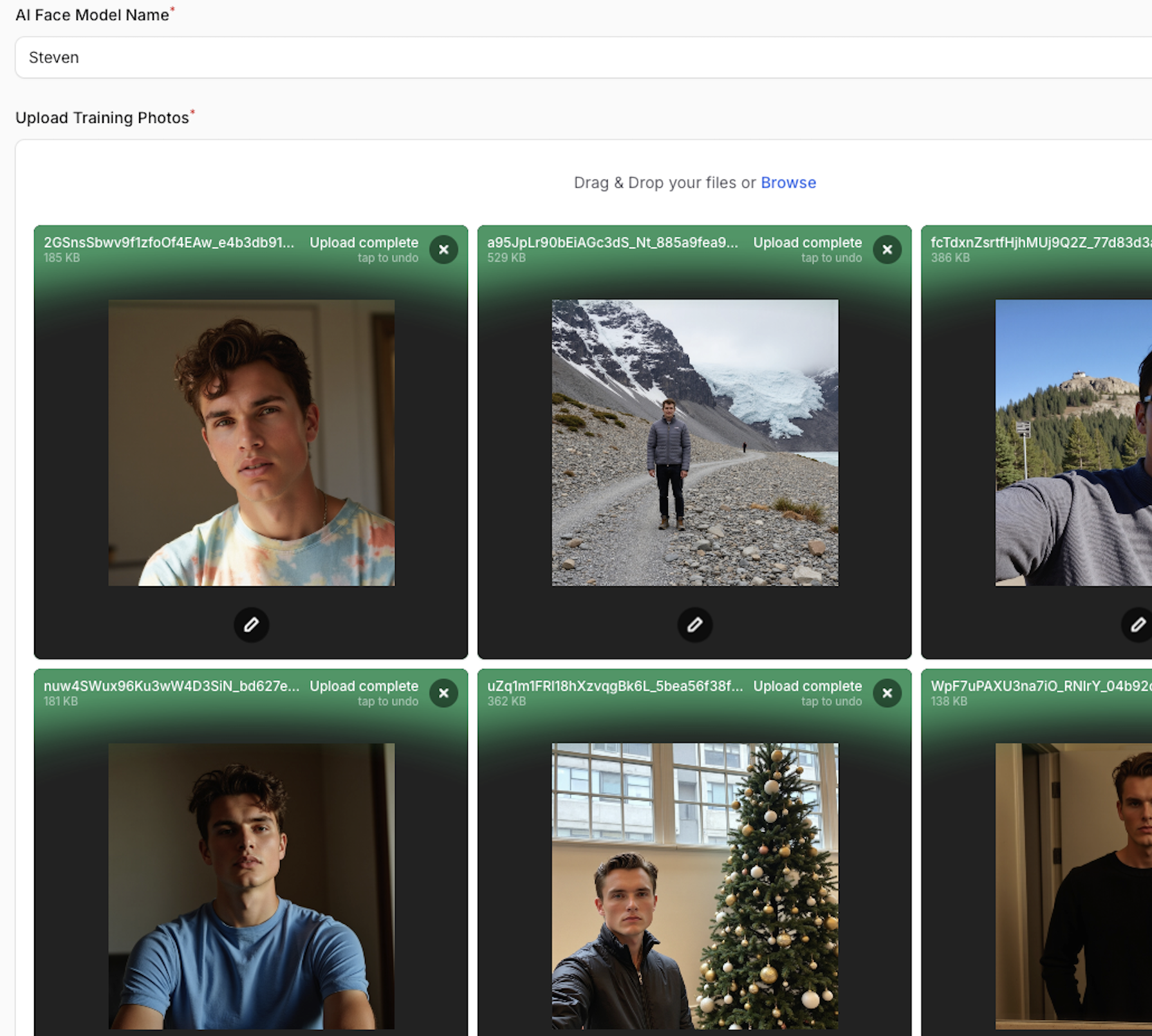 Upload Selfies