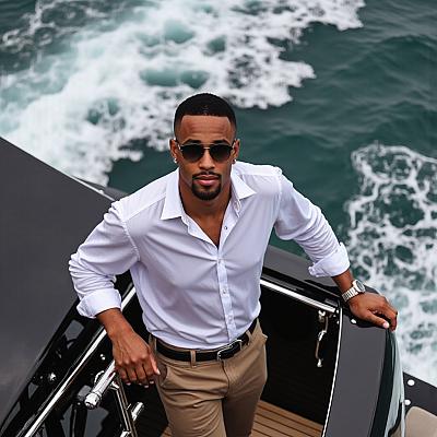 Black man on a Boat