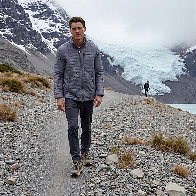 Man on glacier